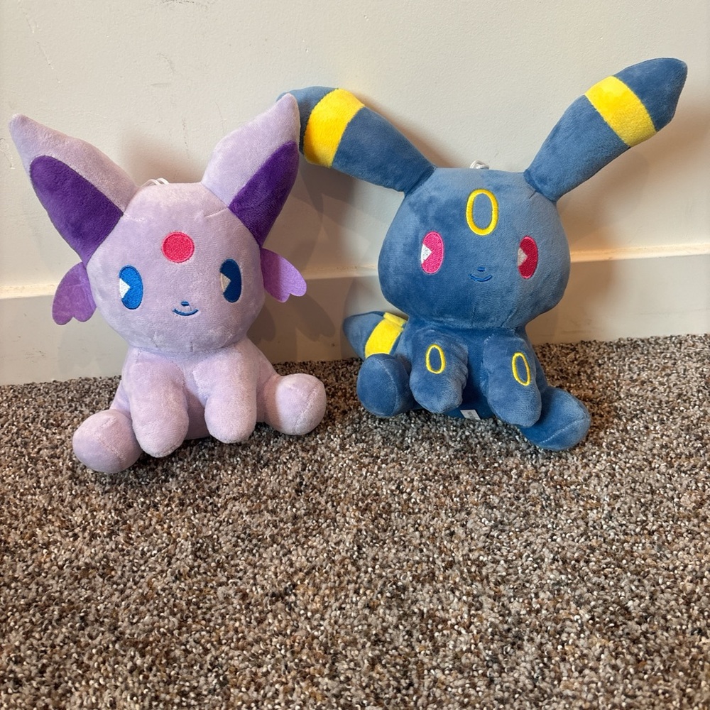 Espeon and Umbreon Plush Toy Set Pokemon stuffed animals